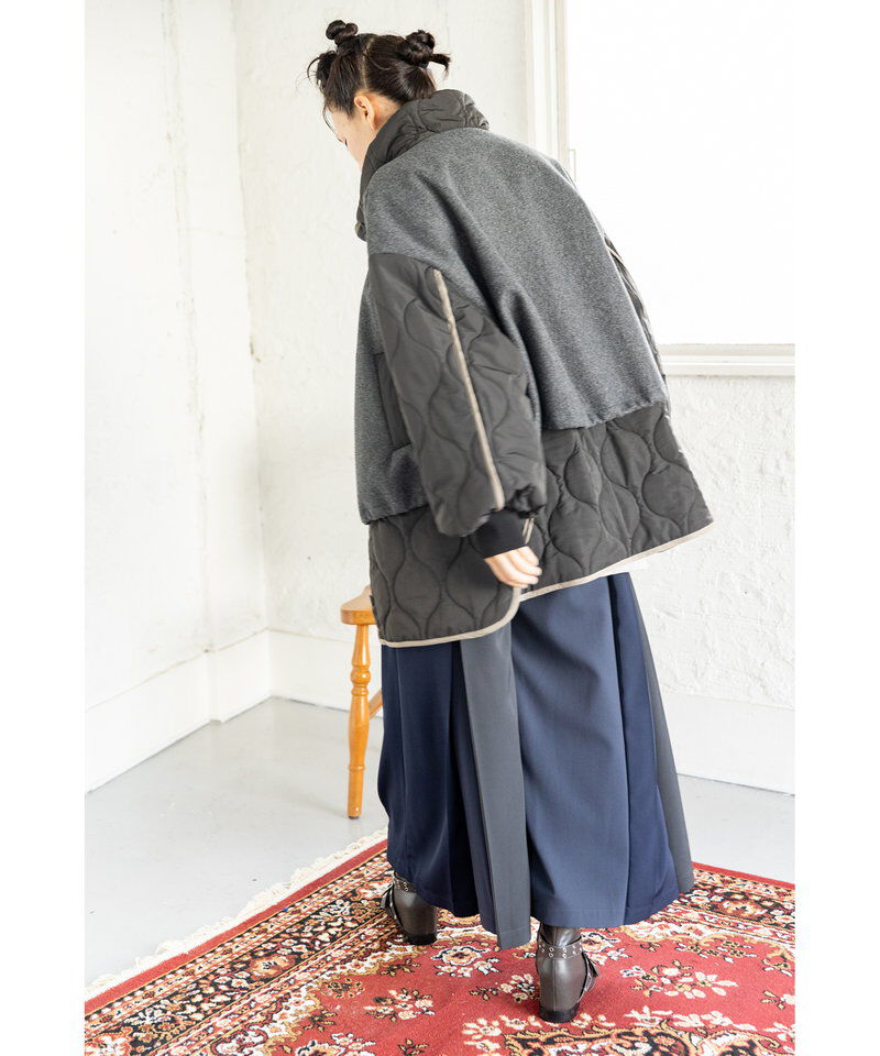  「キルティングレイヤードショートコート」|ブルゾン・スタジャン|