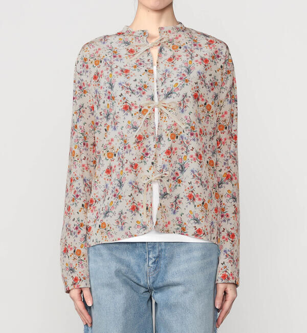  「MEYAME | フラワープリント シャツジャケット WOMEN」|シャツ・ブラウス|