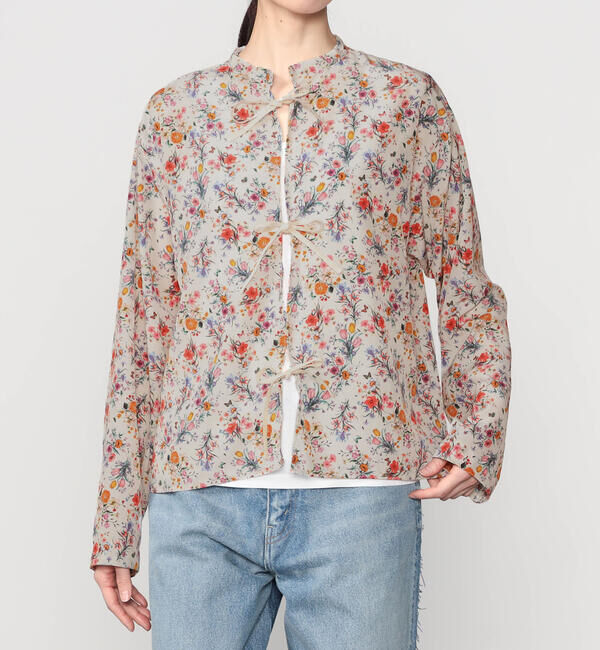  「MEYAME | フラワープリント シャツジャケット WOMEN」|シャツ・ブラウス|