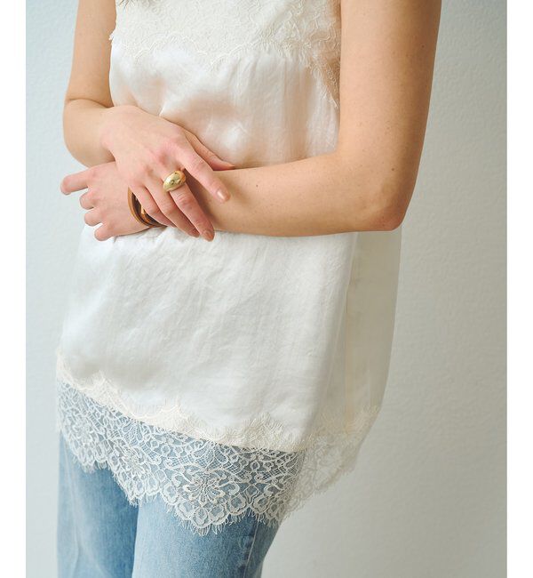  「サテンレースキャミソール」|シャツ・ブラウス|