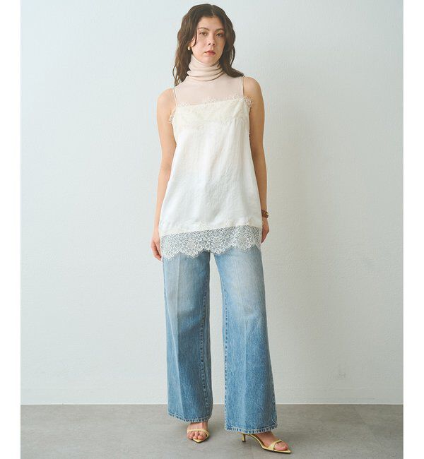  「サテンレースキャミソール」|シャツ・ブラウス|