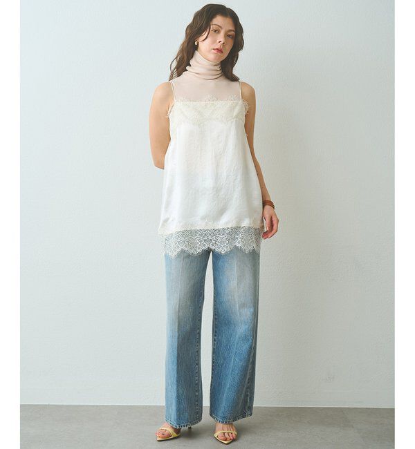  「サテンレースキャミソール」|シャツ・ブラウス|