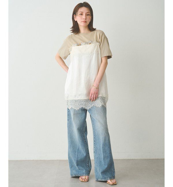  「サテンレースキャミソール」|シャツ・ブラウス|