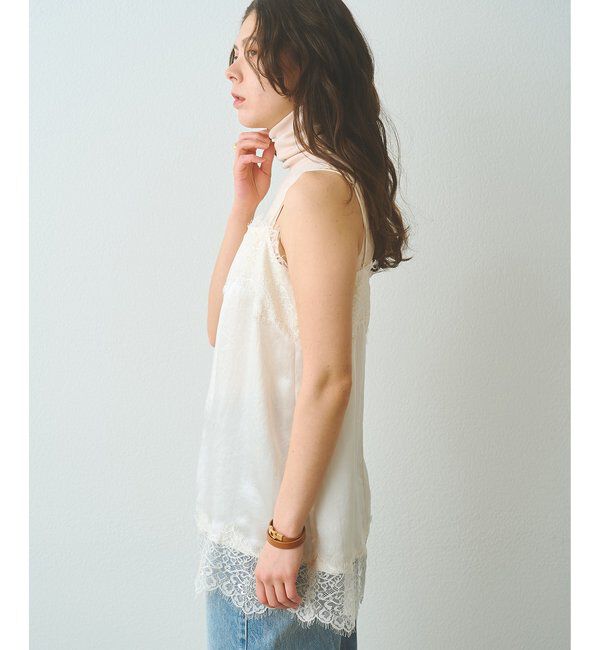  「サテンレースキャミソール」|シャツ・ブラウス|