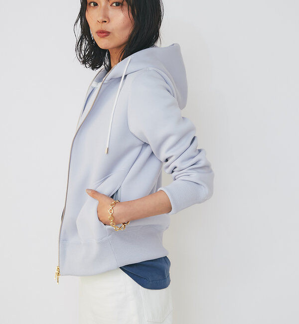  「【WEB限定/キレイめ上品】スポンジダンボールZIPパーカーカットソー」|パーカー|