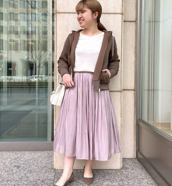  「【WEB限定/キレイめ上品】スポンジダンボールZIPパーカーカットソー」|パーカー|