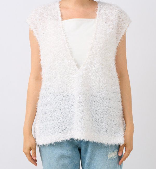  「【新色追加/着映え】フェザーチュールベスト」|ベスト・ジレ|