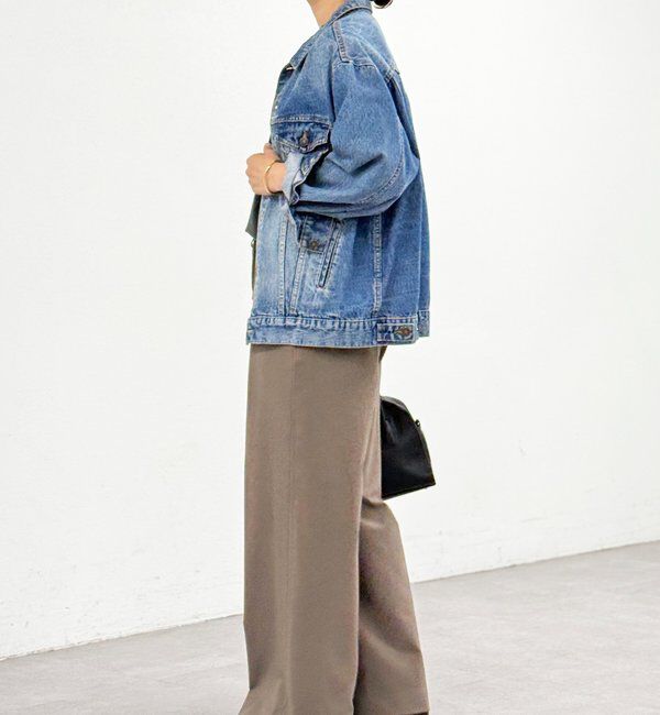  「【真冬まで暖か】両面起毛イージーストレートパンツ」|チノ|