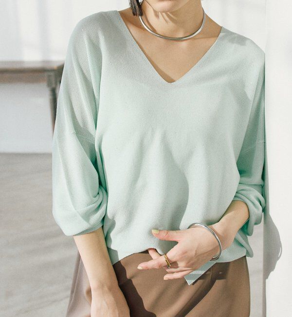  「【華やかな煌めき】ペーパースパングルニット」|ニット・セーター|ミント