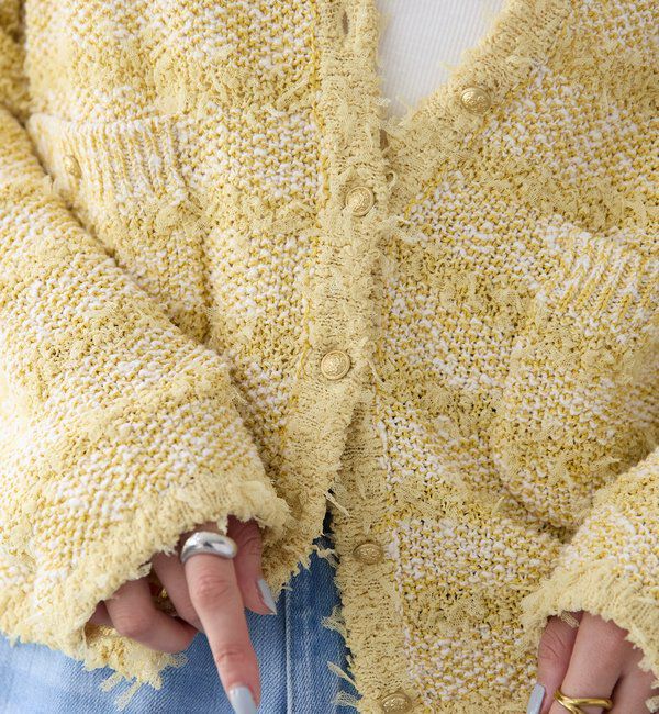  「【上品見え】ツイードショートカーディガン」|カーディガン|