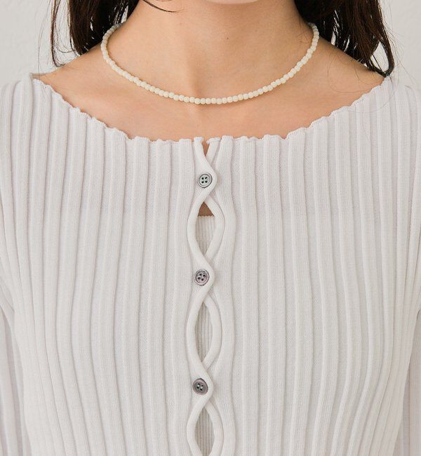  「ラウンドスリットリブカーディガン」|カーディガン|