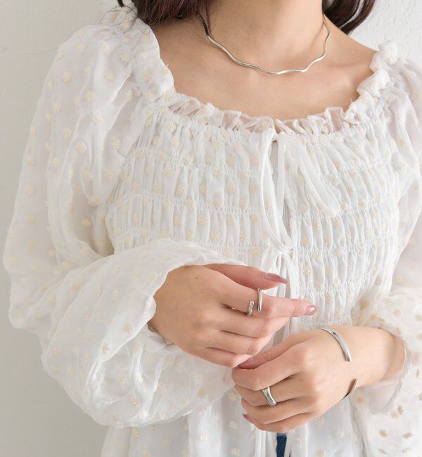  「ドットフラワーバルーンブラウス」|シャツ・ブラウス|