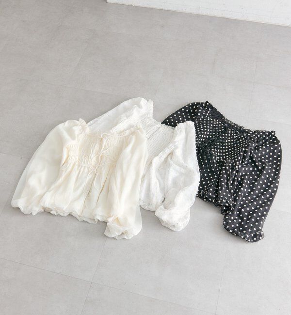  「ドットフラワーバルーンブラウス」|シャツ・ブラウス|