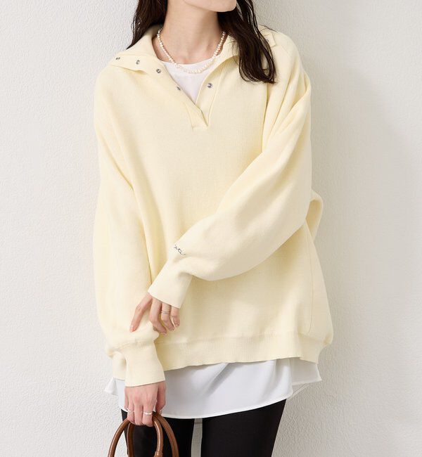  「26SSスウェットライクヘンリーニット」|ニット・セーター|