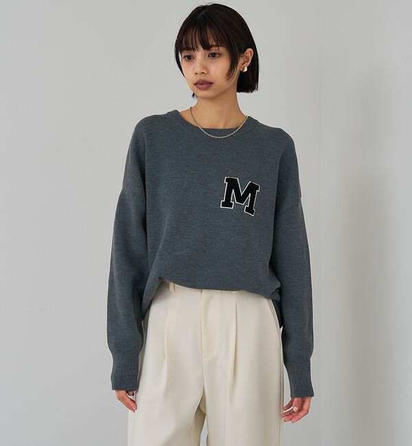 abahouse mavie「スウェットライク刺繍ニット」|ニット・セーター|