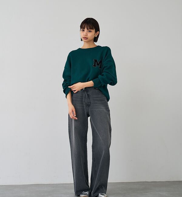 abahouse mavie「スウェットライク刺繍ニット」|ニット・セーター|