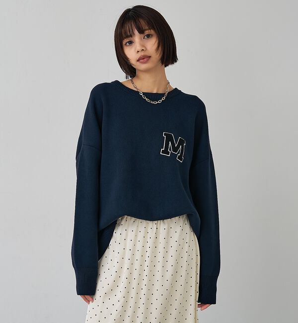abahouse mavie「スウェットライク刺繍ニット」|ニット・セーター|
