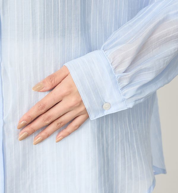 abahouse mavie「【やわらかに透ける】シアーストライプシャツ【予約】」|シャツ・ブラウス|