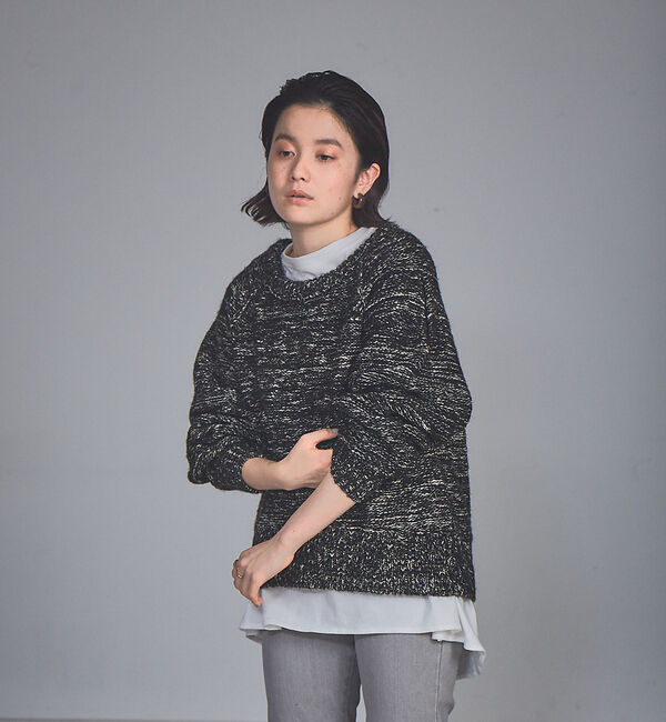 NOMINE「【展開店舗限定】ミックスヤーンボリュームスリーブニット」|ニット・セーター|ブラック