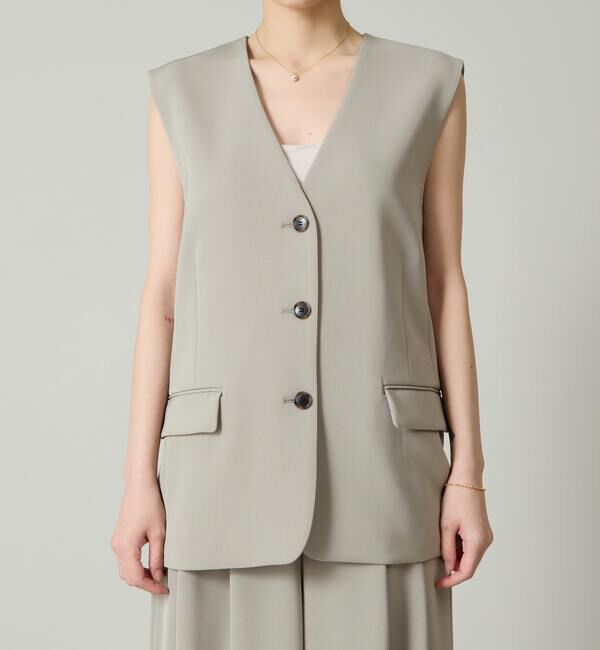 Liesse「ノーカラーVベスト（セットアップ対応）」|ベスト・ジレ|