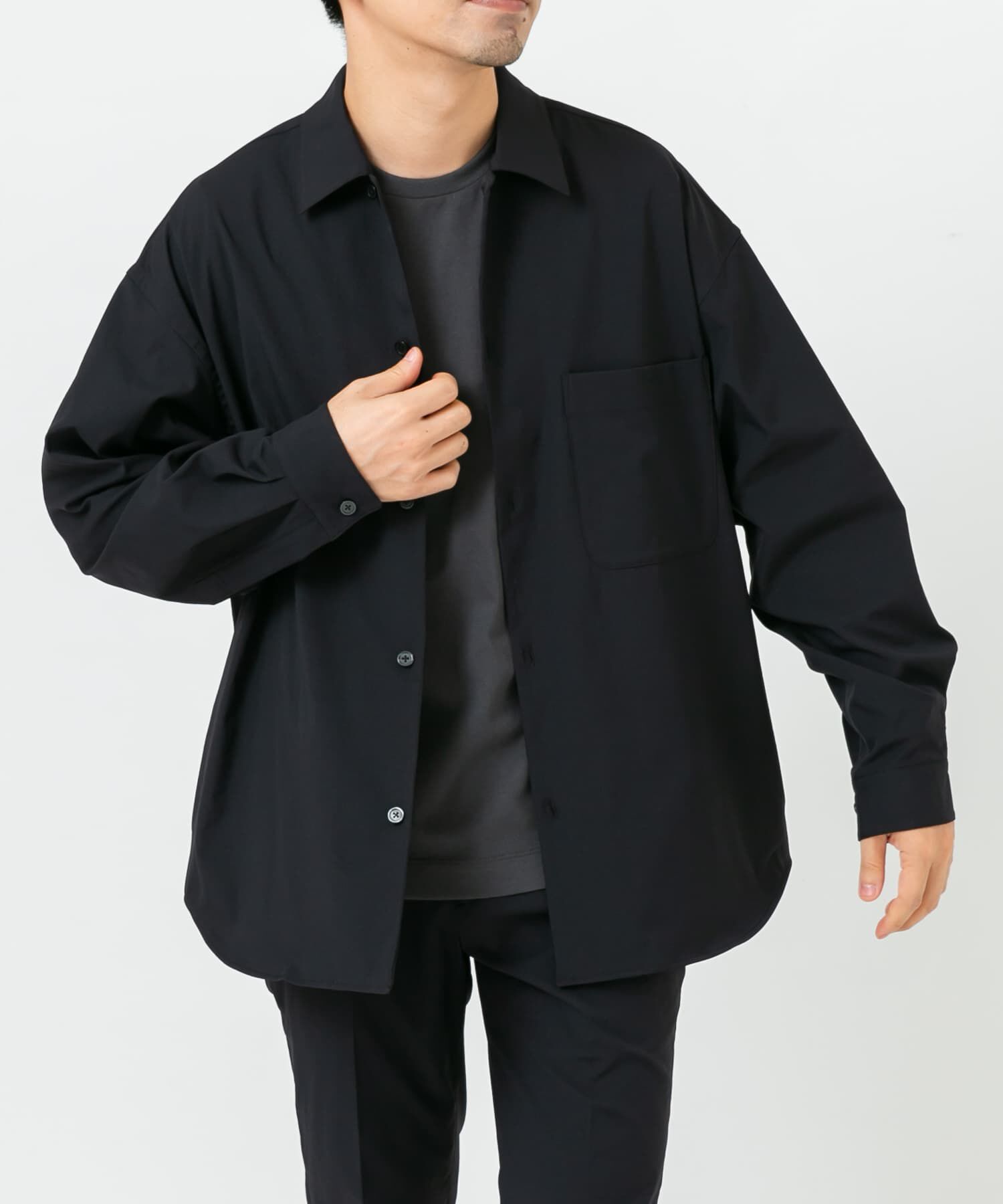 URBAN RESEARCH ROSSO「『セットアップ対応』MARUI ORIMONO　3H DryFabricストレッチシャツジャケット」|ノーカラーコート|