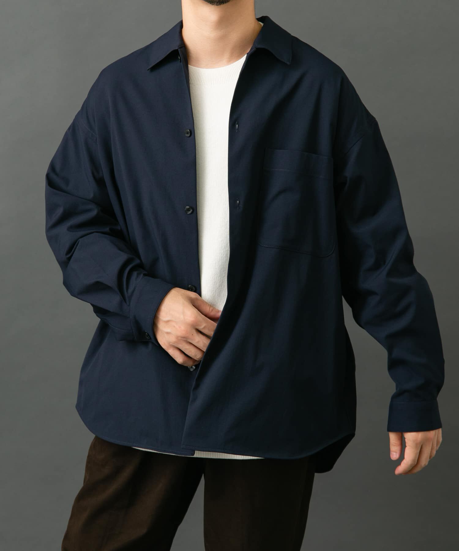 URBAN RESEARCH ROSSO「『セットアップ対応』MARUI ORIMONO　3H DryFabricストレッチシャツジャケット」|ノーカラーコート|