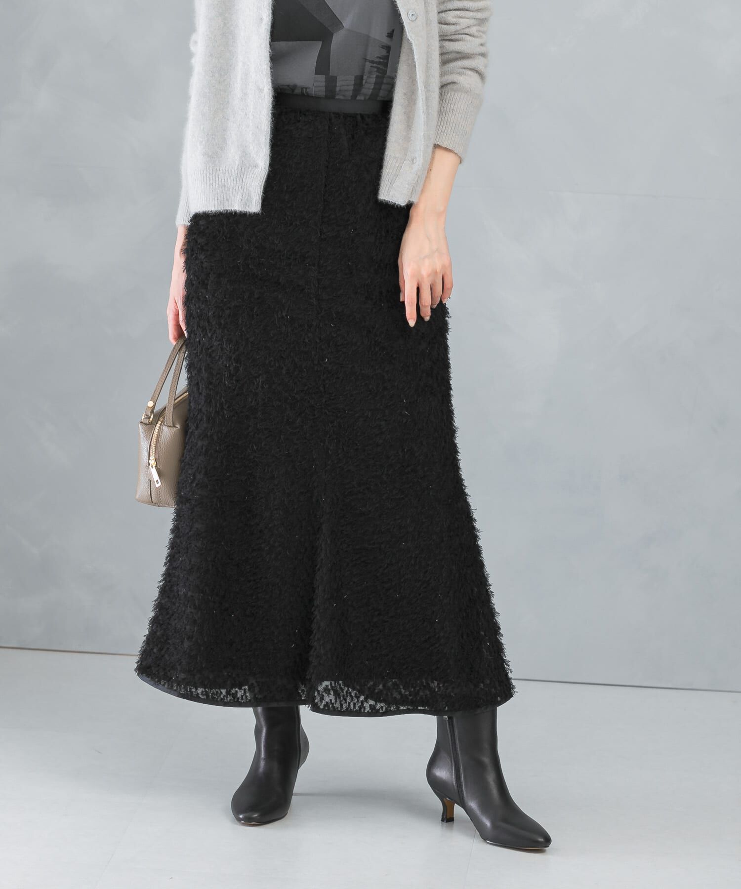 URBAN RESEARCH ROSSO「ラメカットジャガードスカート」|スカート|ブラック