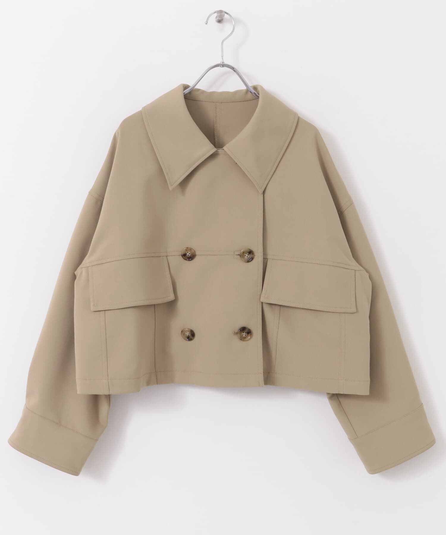 URBAN RESEARCH ROSSO「F by ROSSO　ビッグカラーダブルショートコート」|ノーカラーコート|