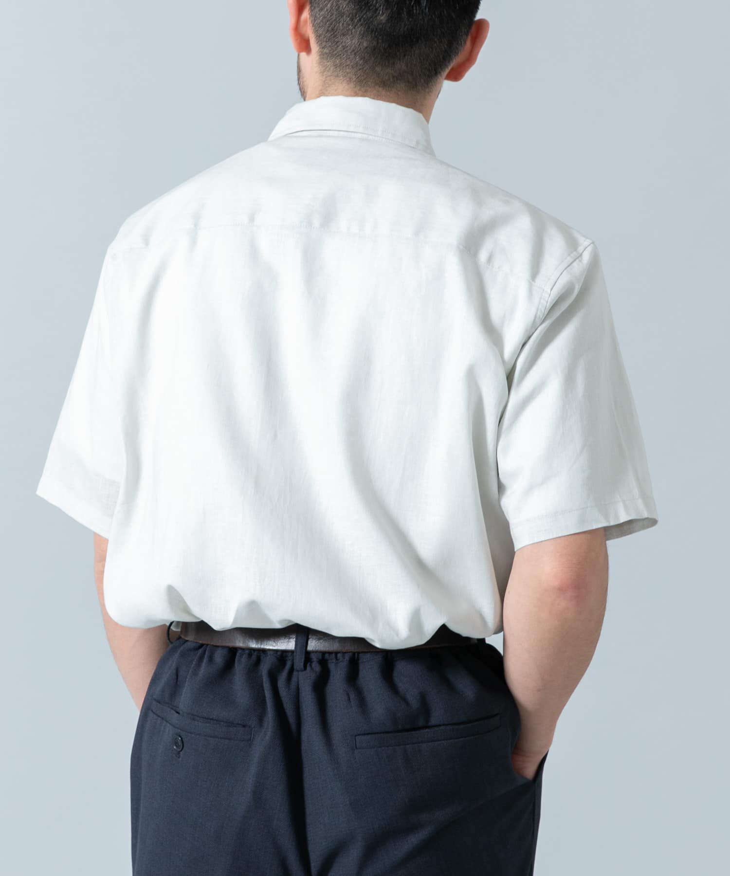 URBAN RESEARCH ROSSO「『XLサイズあり』リラックスコットンリネンレギュラーカラー半袖シャツ」|シャツ・ブラウス|