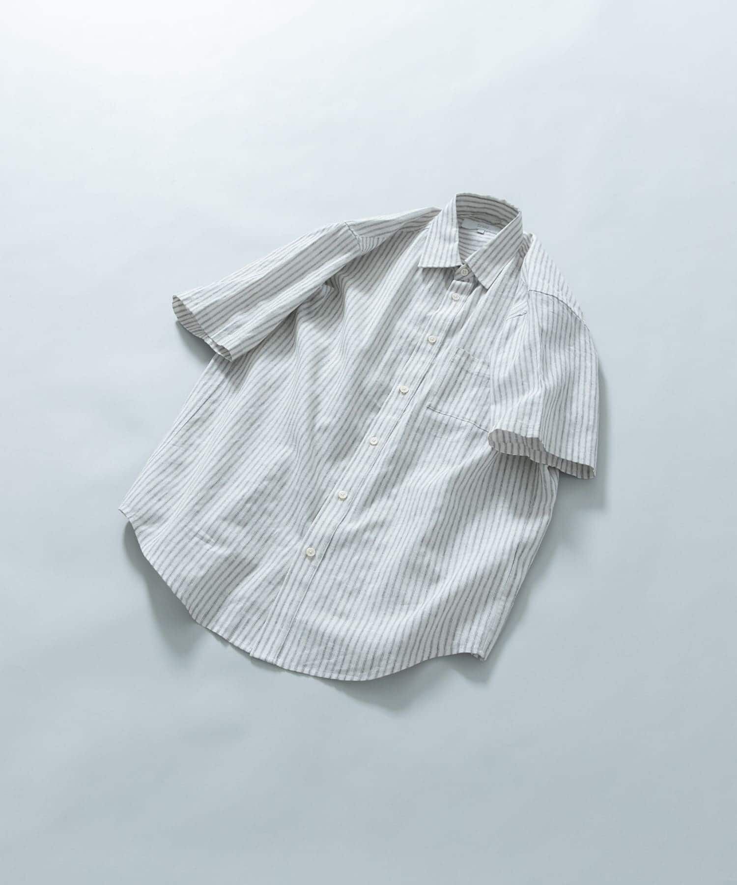 URBAN RESEARCH ROSSO「『XLサイズあり』リラックスコットンリネンレギュラーカラー半袖シャツ」|シャツ・ブラウス|