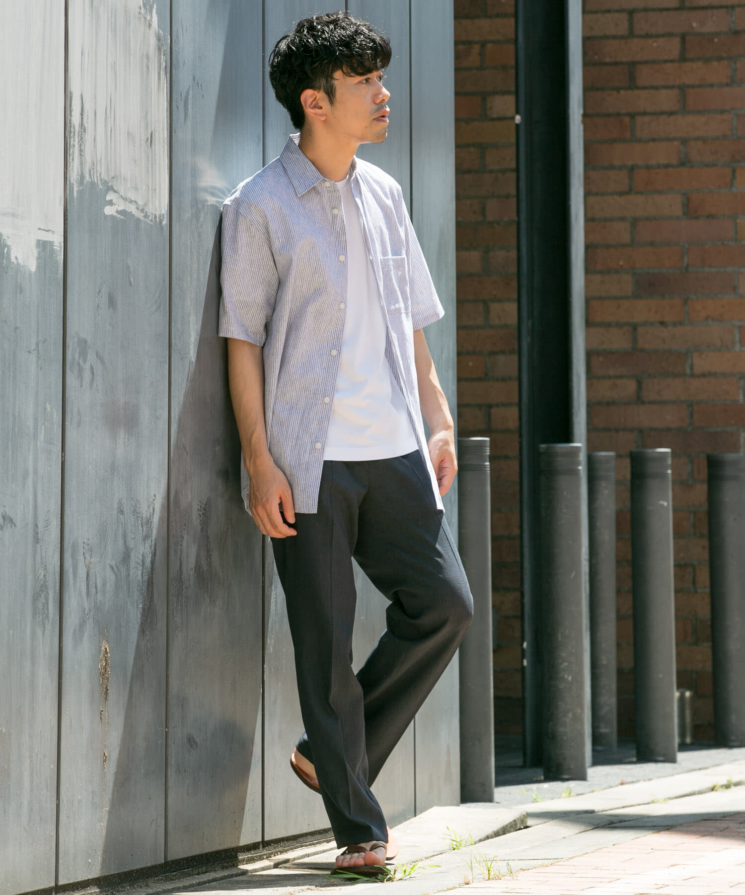 URBAN RESEARCH ROSSO「『XLサイズあり』リラックスコットンリネンレギュラーカラー半袖シャツ」|シャツ・ブラウス|