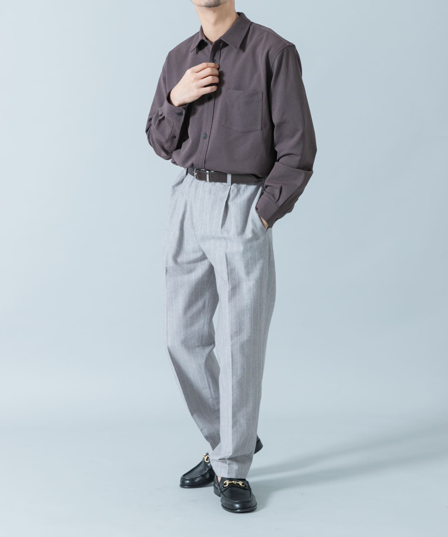 URBAN RESEARCH ROSSO「『WEB限定』綿麻ストライプリラックステーパードパンツ」|その他|