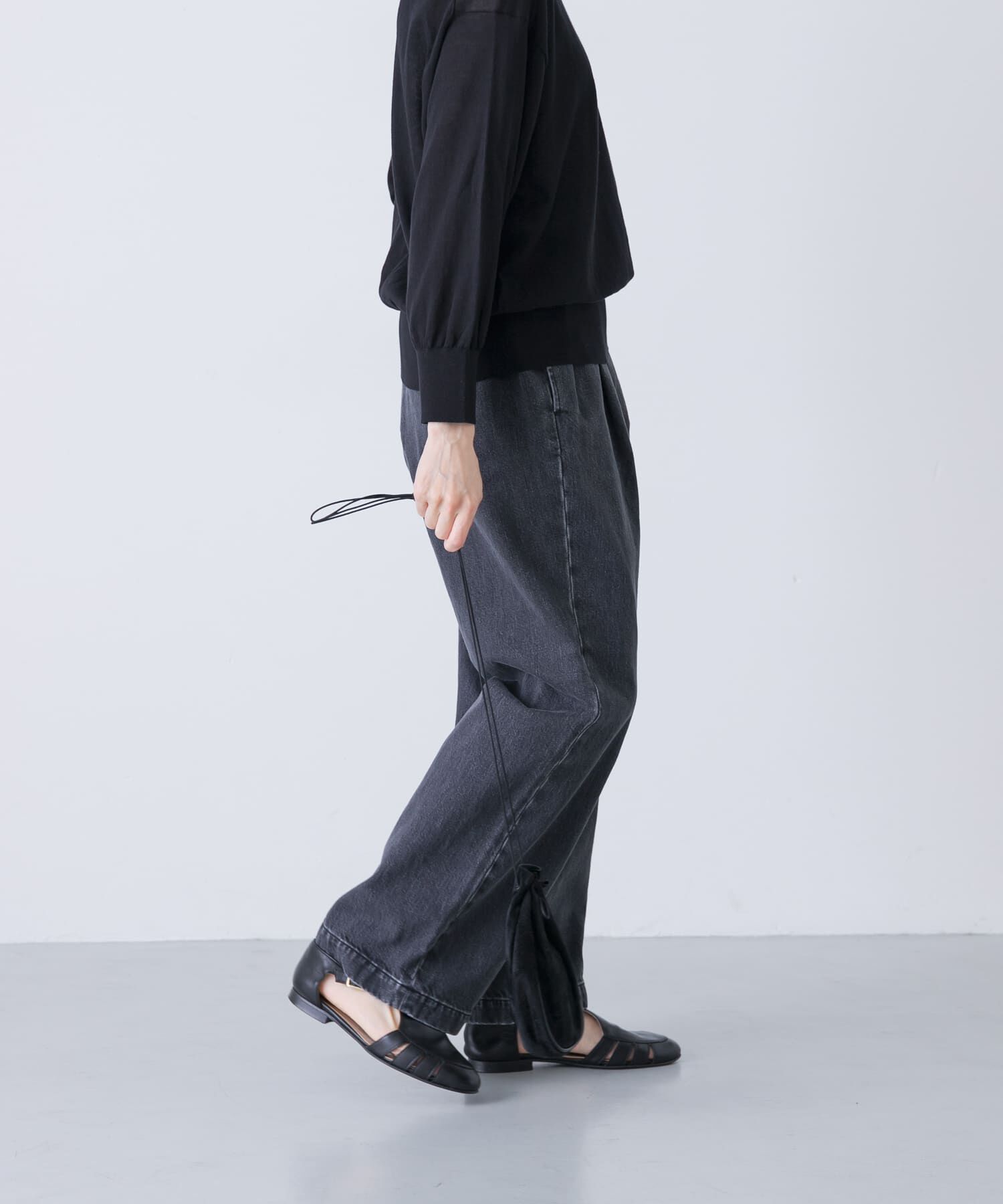 かぐれ「フェードデニムイージーパンツ」|デニム|