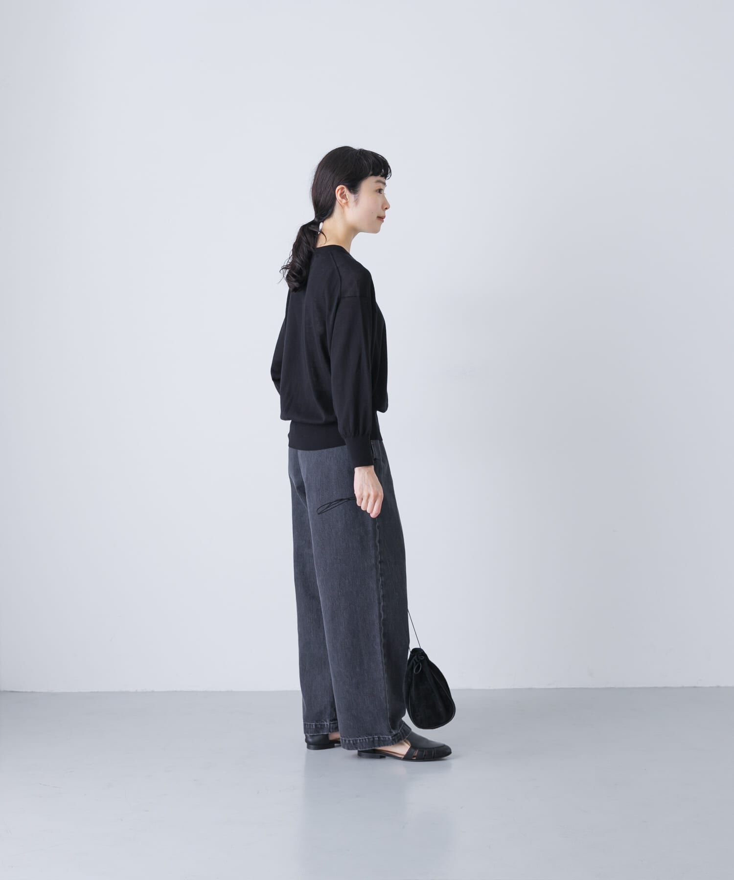 かぐれ「フェードデニムイージーパンツ」|デニム|