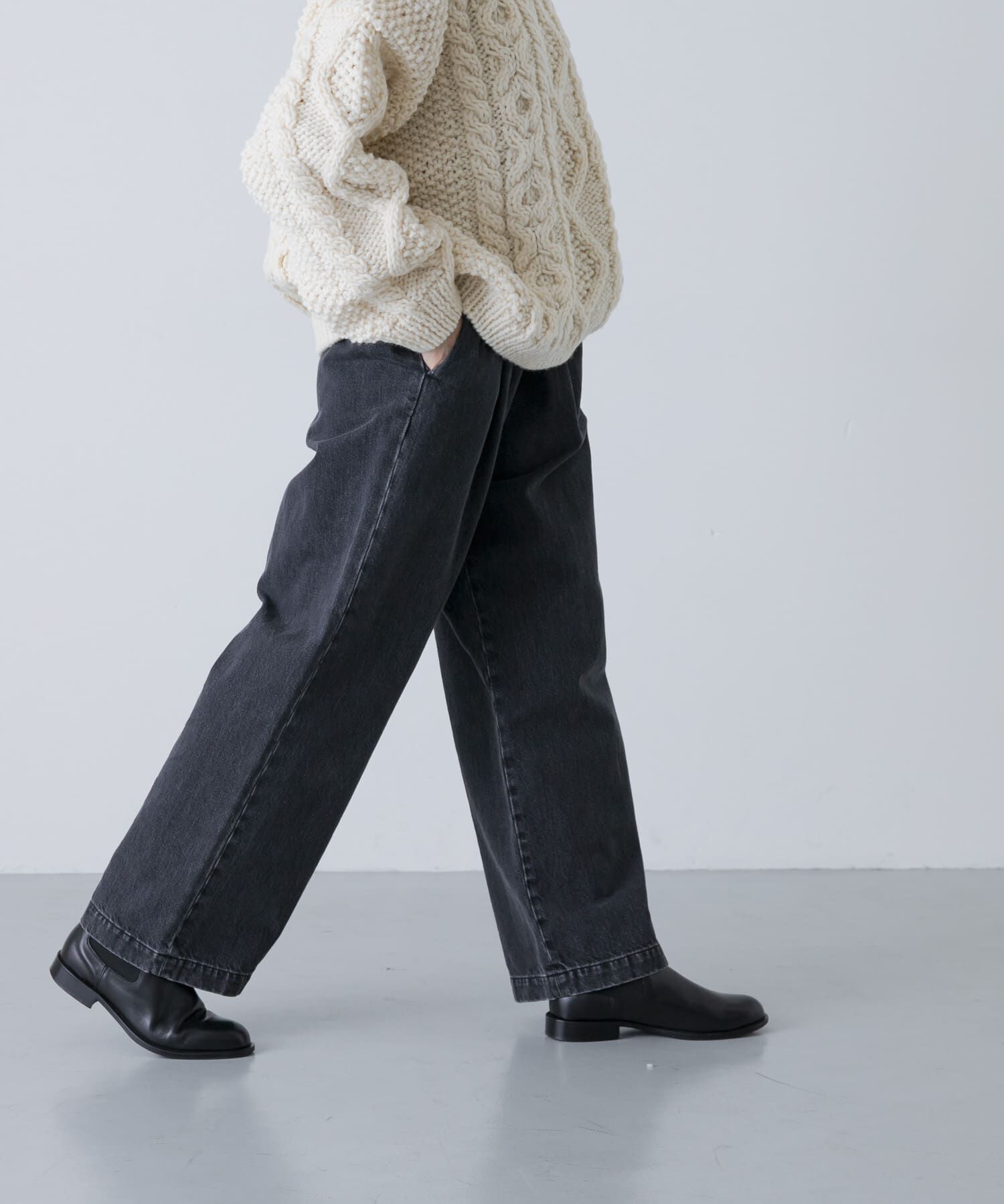 かぐれ「フェードデニムイージーパンツ」|デニム|