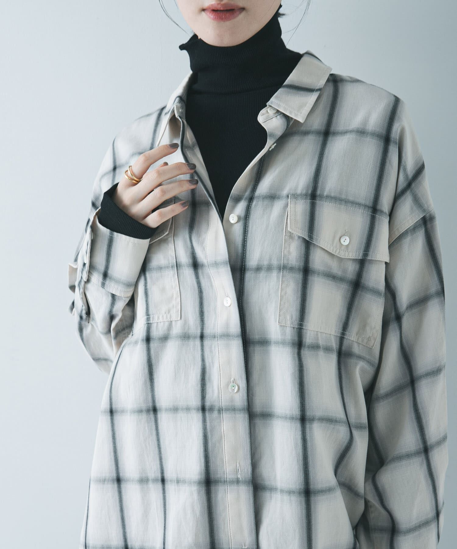 URBAN RESEARCH「オンブレーチェックオーバーシャツ」|シャツ・ブラウス|