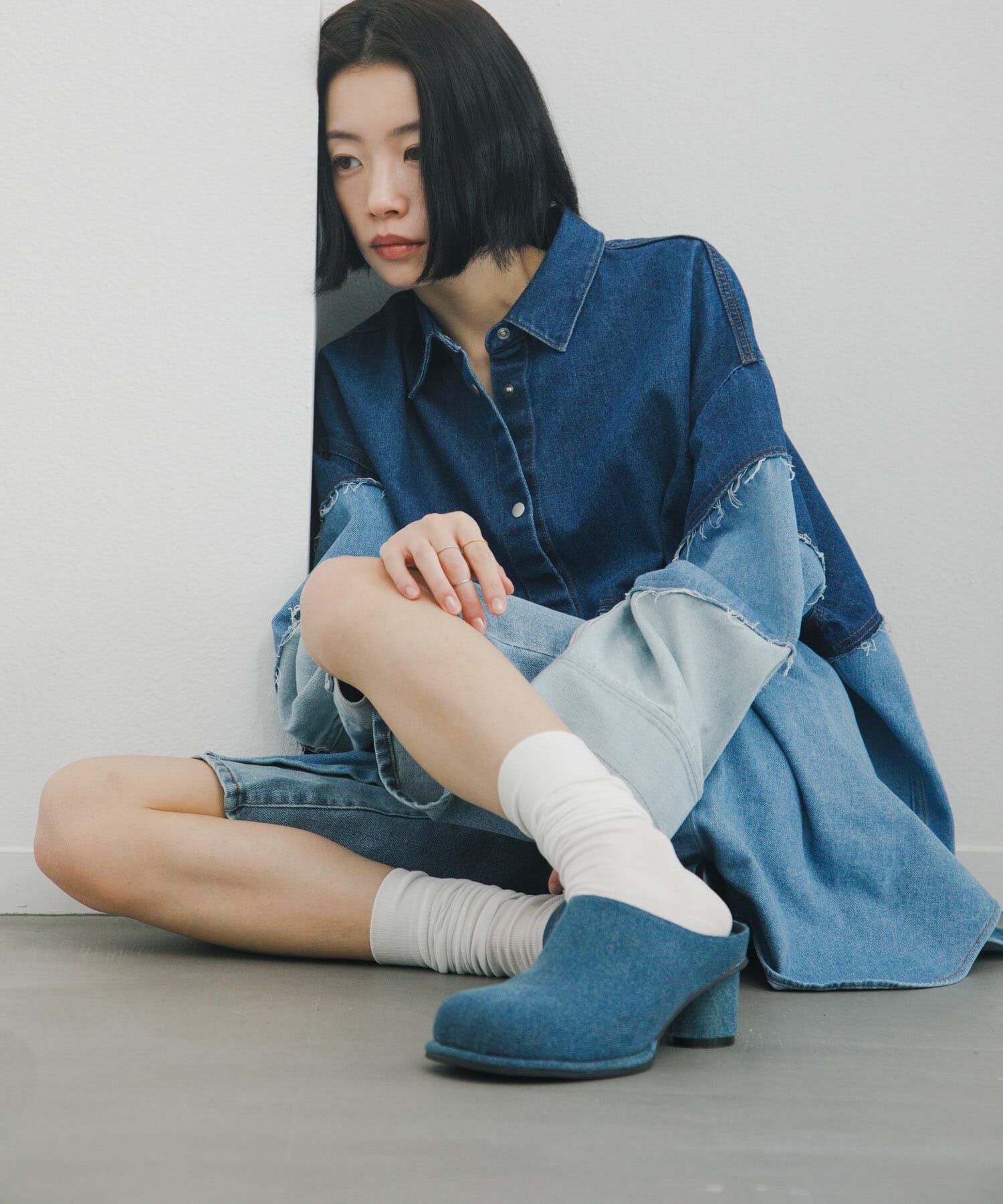  「パッチワークBIGデニムシャツ」|シャツ・ブラウス|