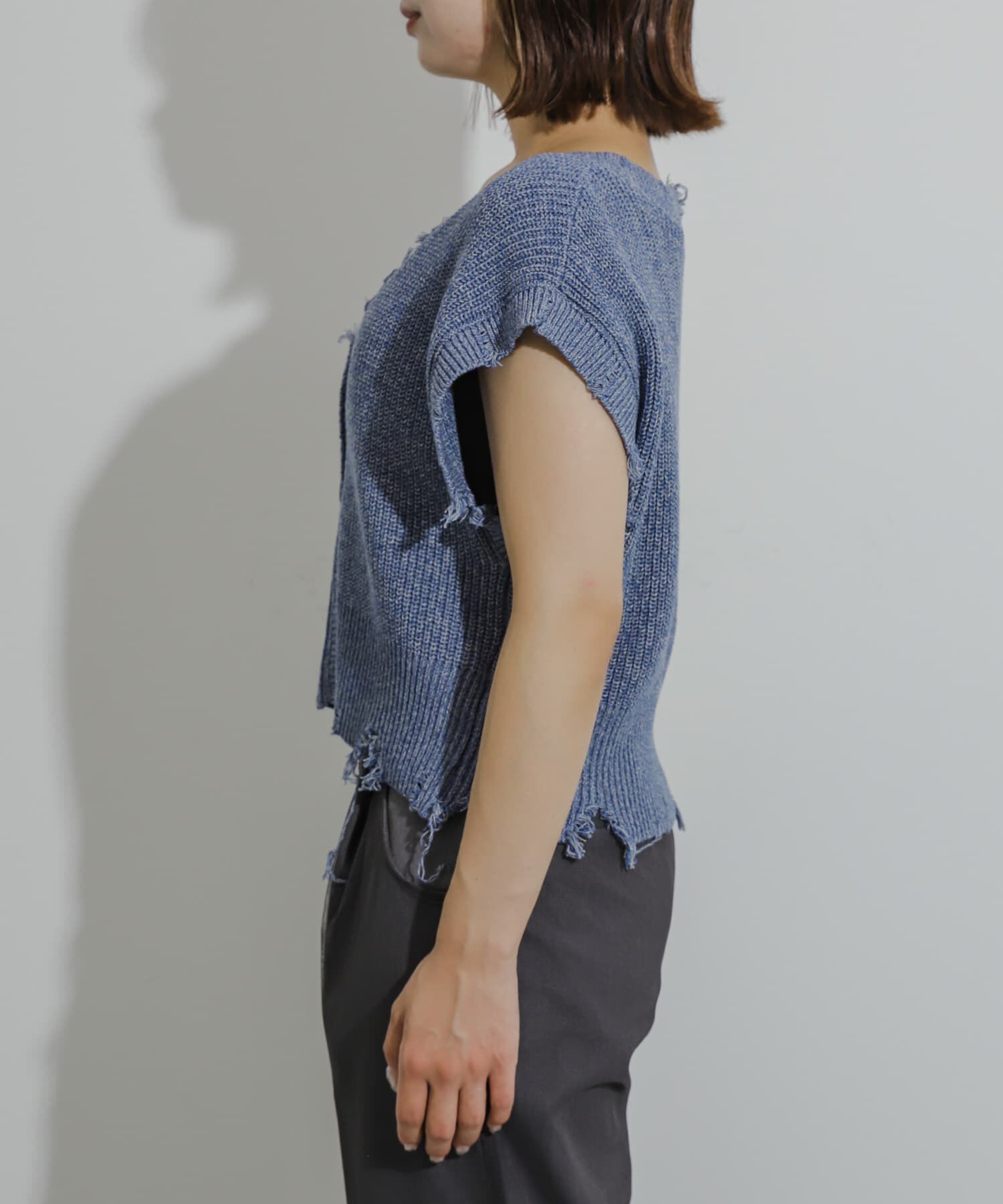 SENSE OF PLACE by URBAN RESEARCH「ダメージニットベスト」|ベスト・ジレ|