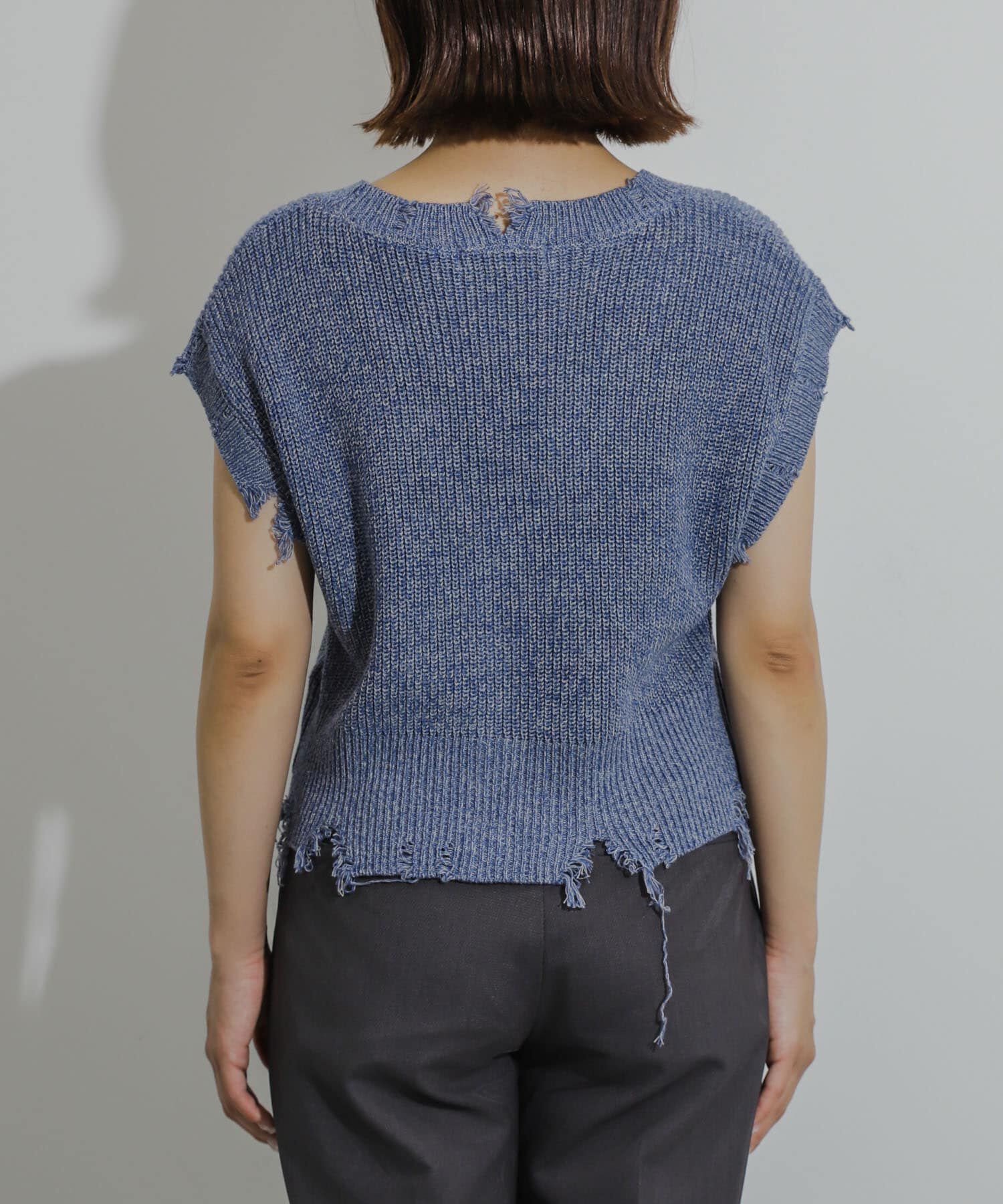 SENSE OF PLACE by URBAN RESEARCH「ダメージニットベスト」|ベスト・ジレ|