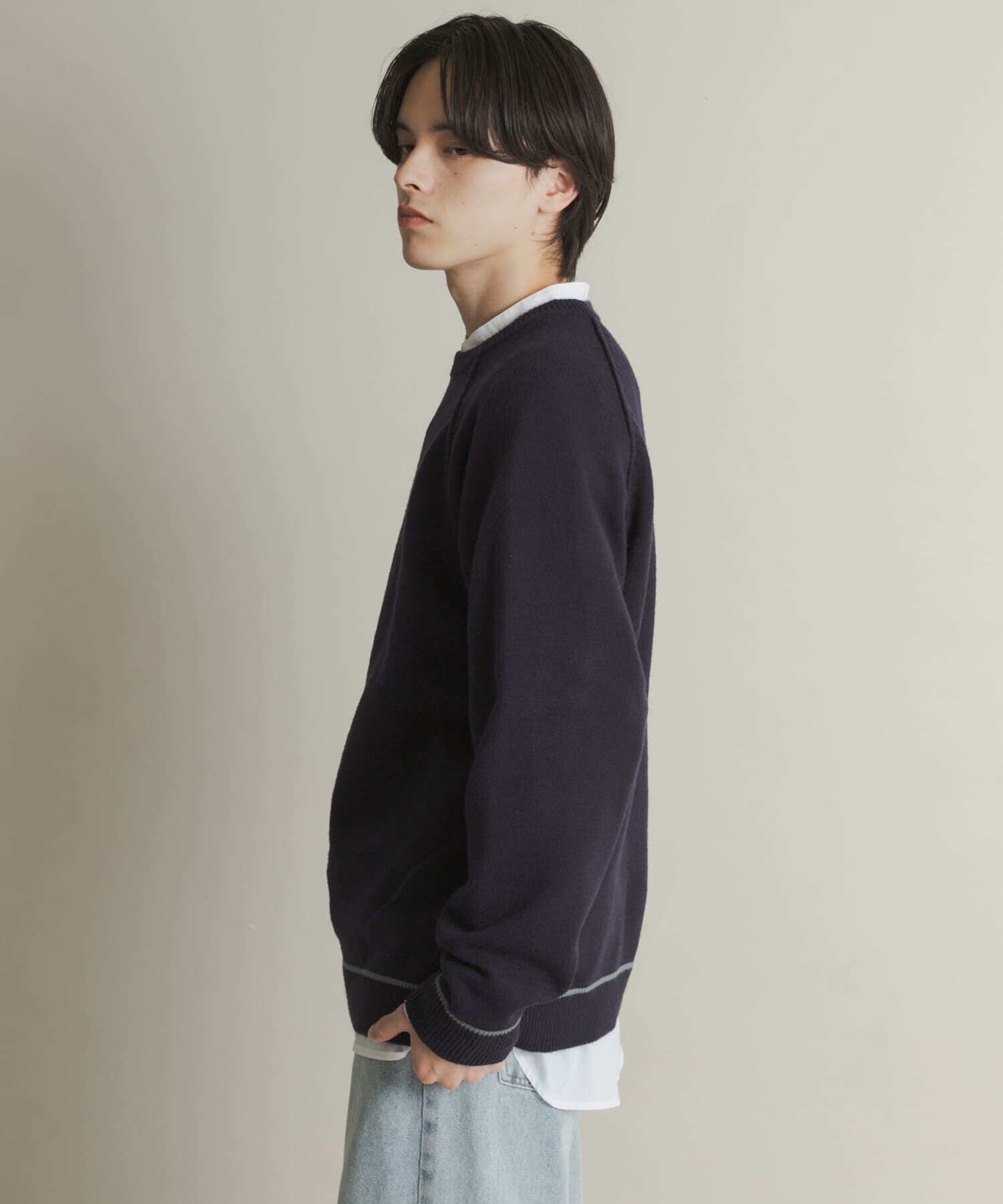 SENSE OF PLACE by URBAN RESEARCH「『一部WEB限定ｶﾗｰ』『洗濯可/毛玉防止』ｽﾄﾚｯﾁﾊｲｼｮｸﾗｲﾝﾆ」|ニット・セーター|