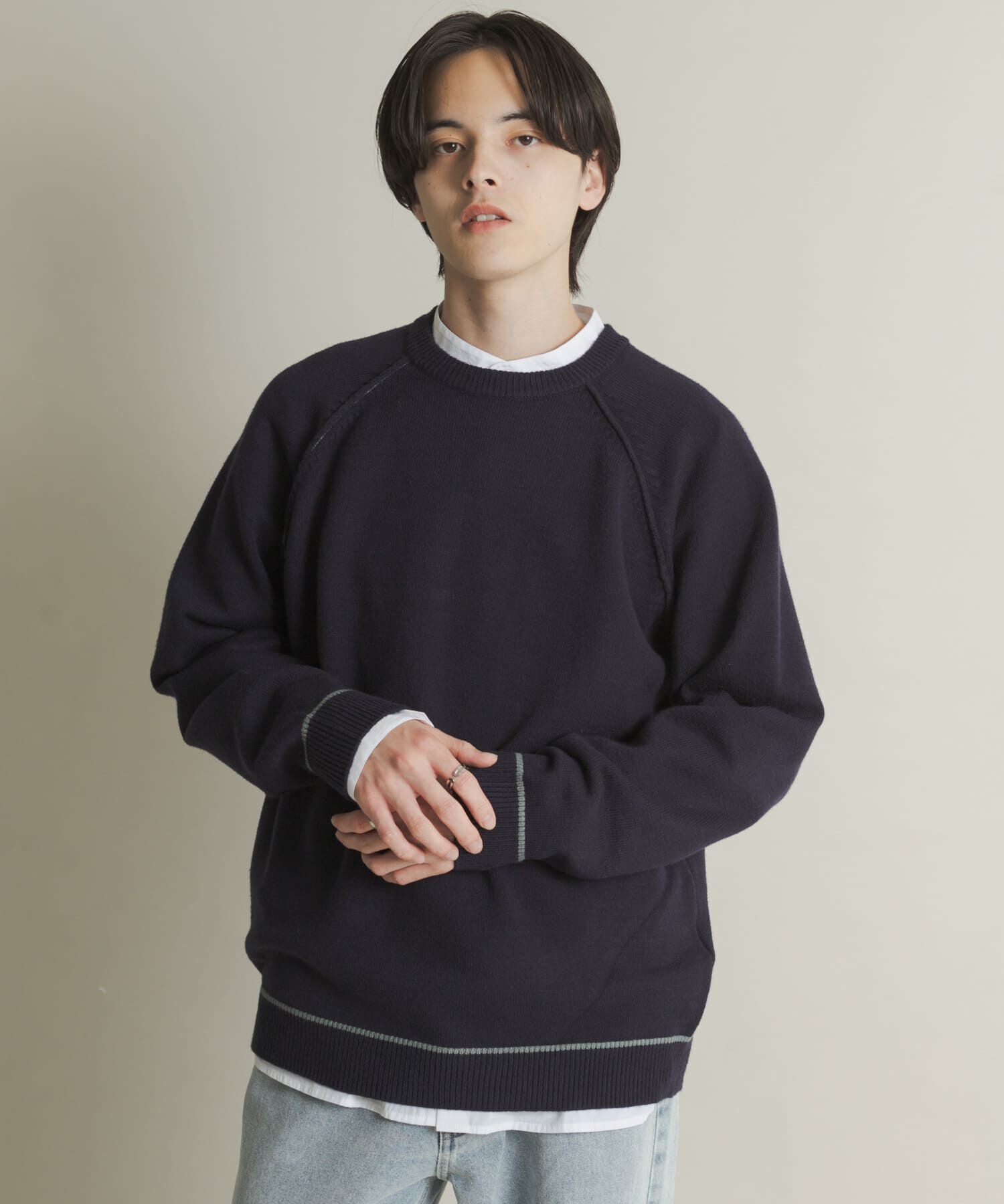 SENSE OF PLACE by URBAN RESEARCH「『一部WEB限定ｶﾗｰ』『洗濯可/毛玉防止』ｽﾄﾚｯﾁﾊｲｼｮｸﾗｲﾝﾆ」|ニット・セーター|