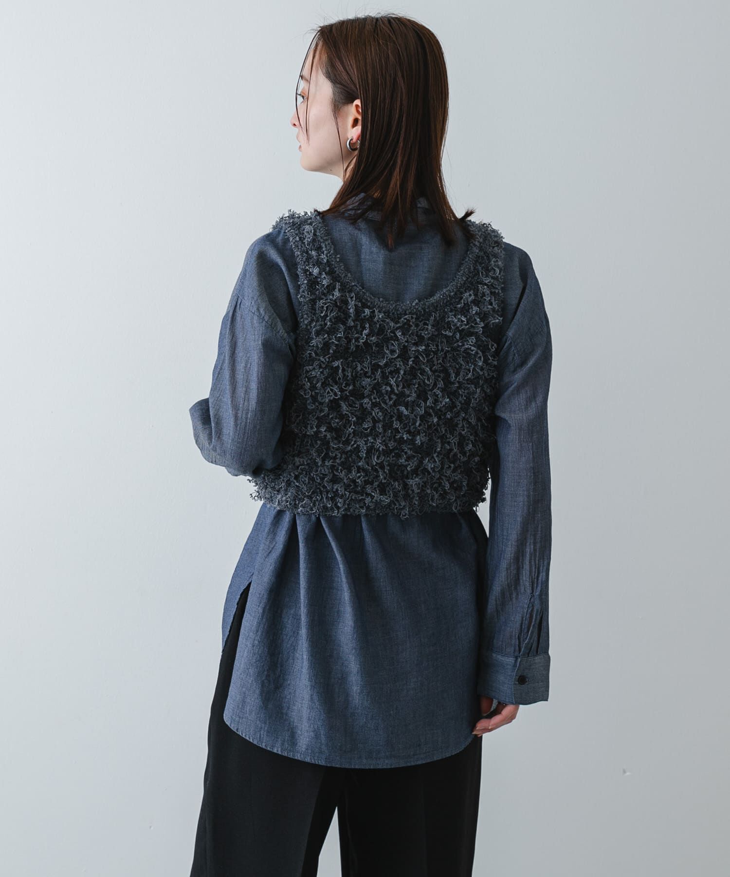 SENSE OF PLACE by URBAN RESEARCH「『洗濯可』2wayリボンヤーンループニットベスト」|ベスト・ジレ|