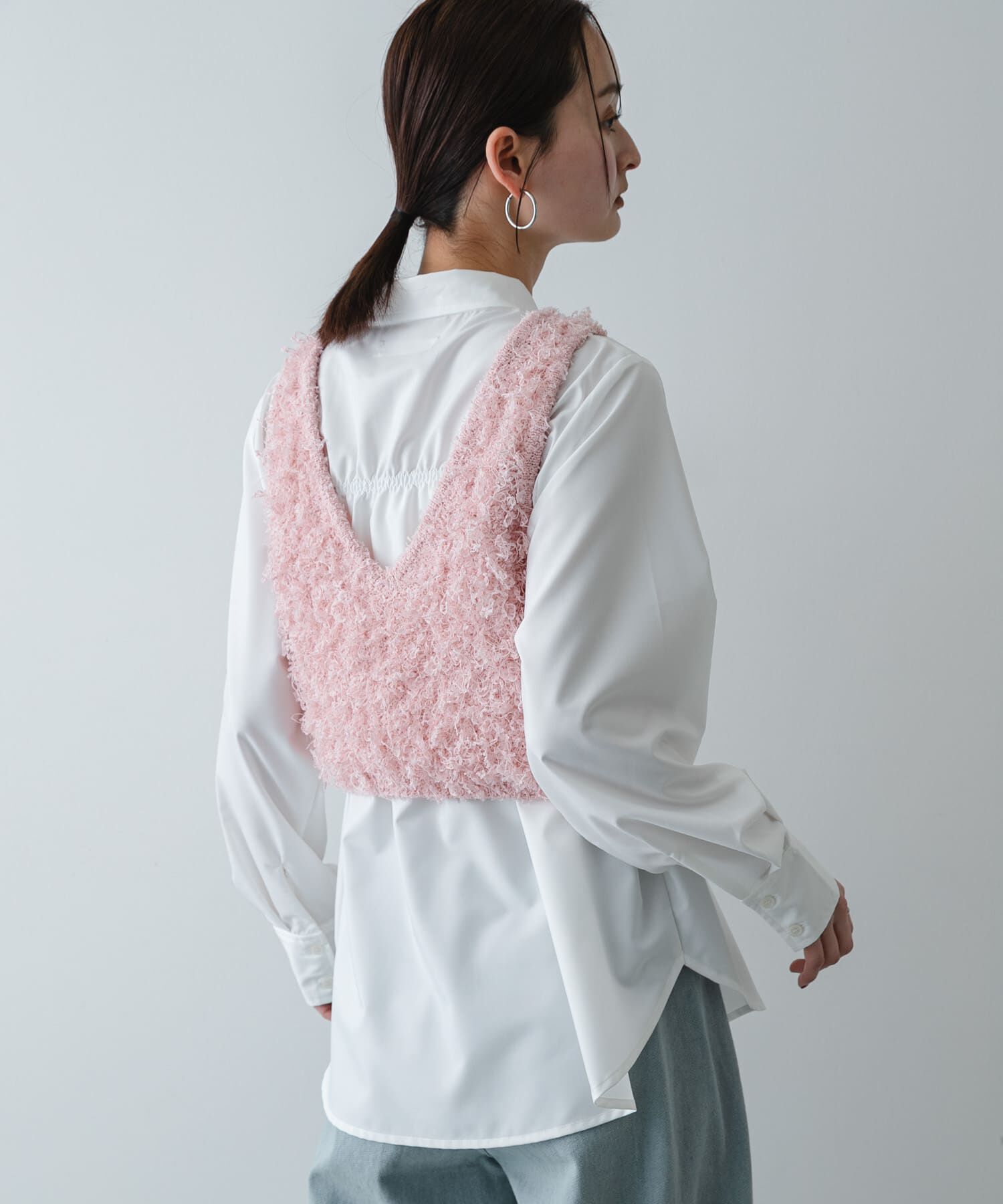 SENSE OF PLACE by URBAN RESEARCH「『洗濯可』2wayリボンヤーンループニットベスト」|ベスト・ジレ|