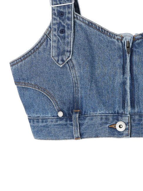 earth music&ecology「ショルダーベルト付きデニムビスチェ」|ベスト・ジレ|