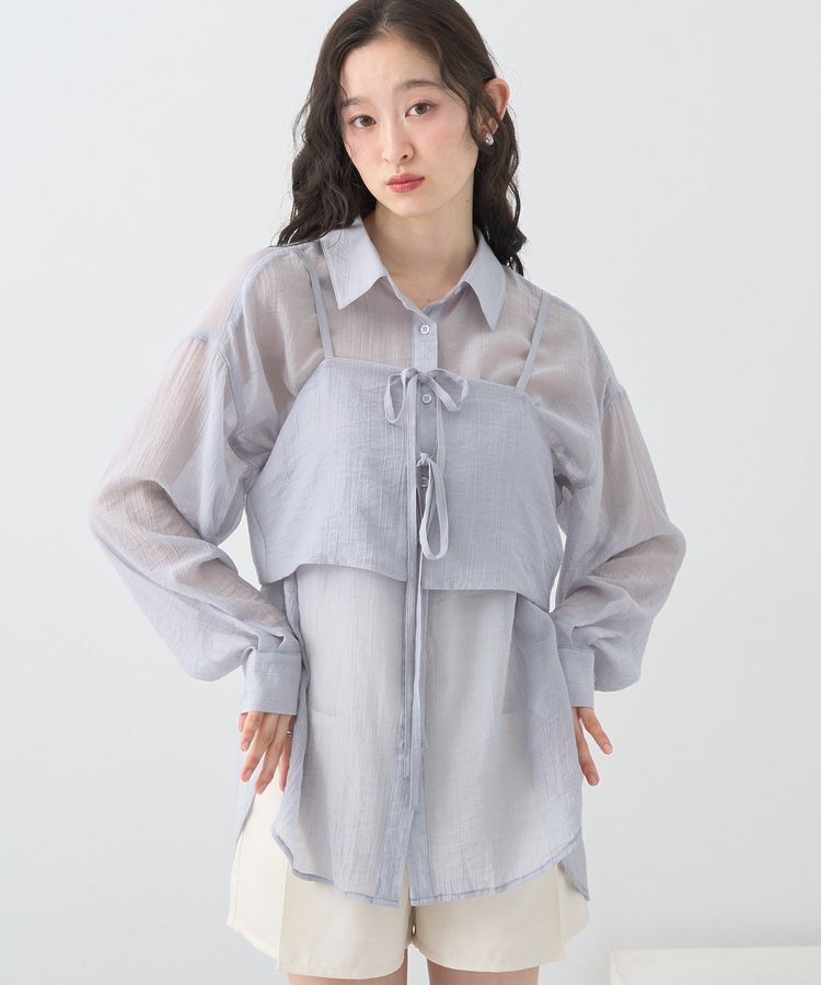 earth music&ecology「SET2点シャツ＋ビスチェ」|シャツ・ブラウス|