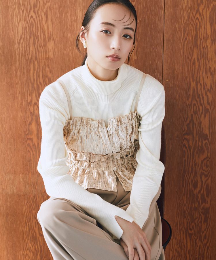 earth music&ecology「シャーリングビスチェ」|ベスト・ジレ|