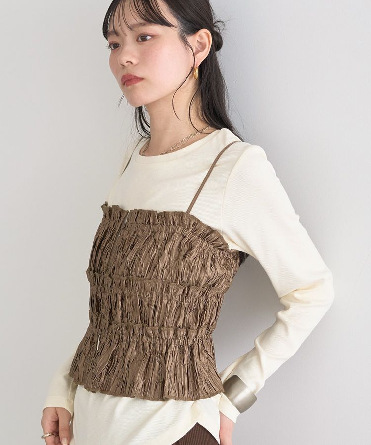 earth music&ecology「シャーリングビスチェ」|ベスト・ジレ|