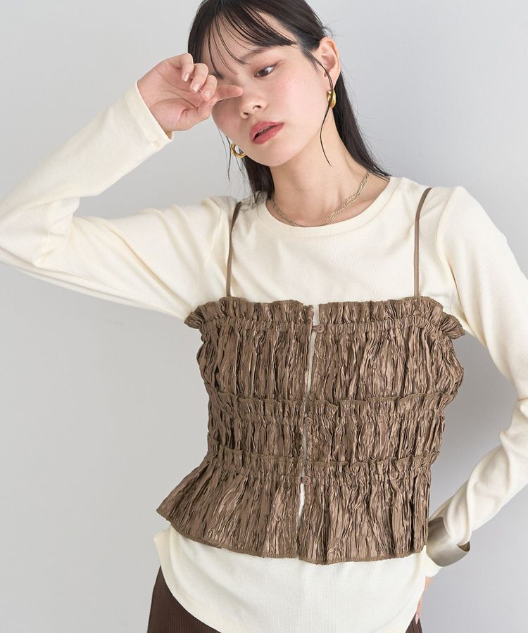 earth music&ecology「シャーリングビスチェ」|ベスト・ジレ|