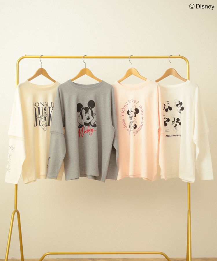 Green Parks「ミッキー&フレンズ/レイヤードプリントロングTシャツ」|Tシャツ・カットソー|