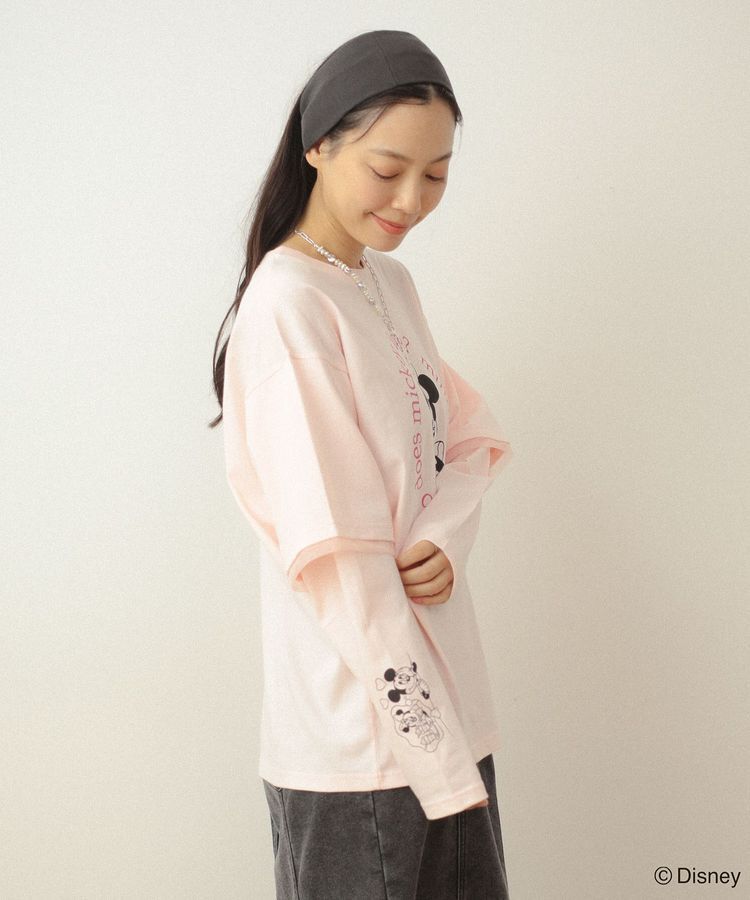 Green Parks「ミッキー&フレンズ/レイヤードプリントロングTシャツ」|Tシャツ・カットソー|